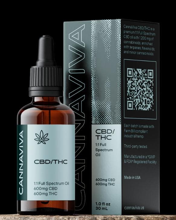 Cannaviva CBD:THC 1:1 Full Spectrum Oil